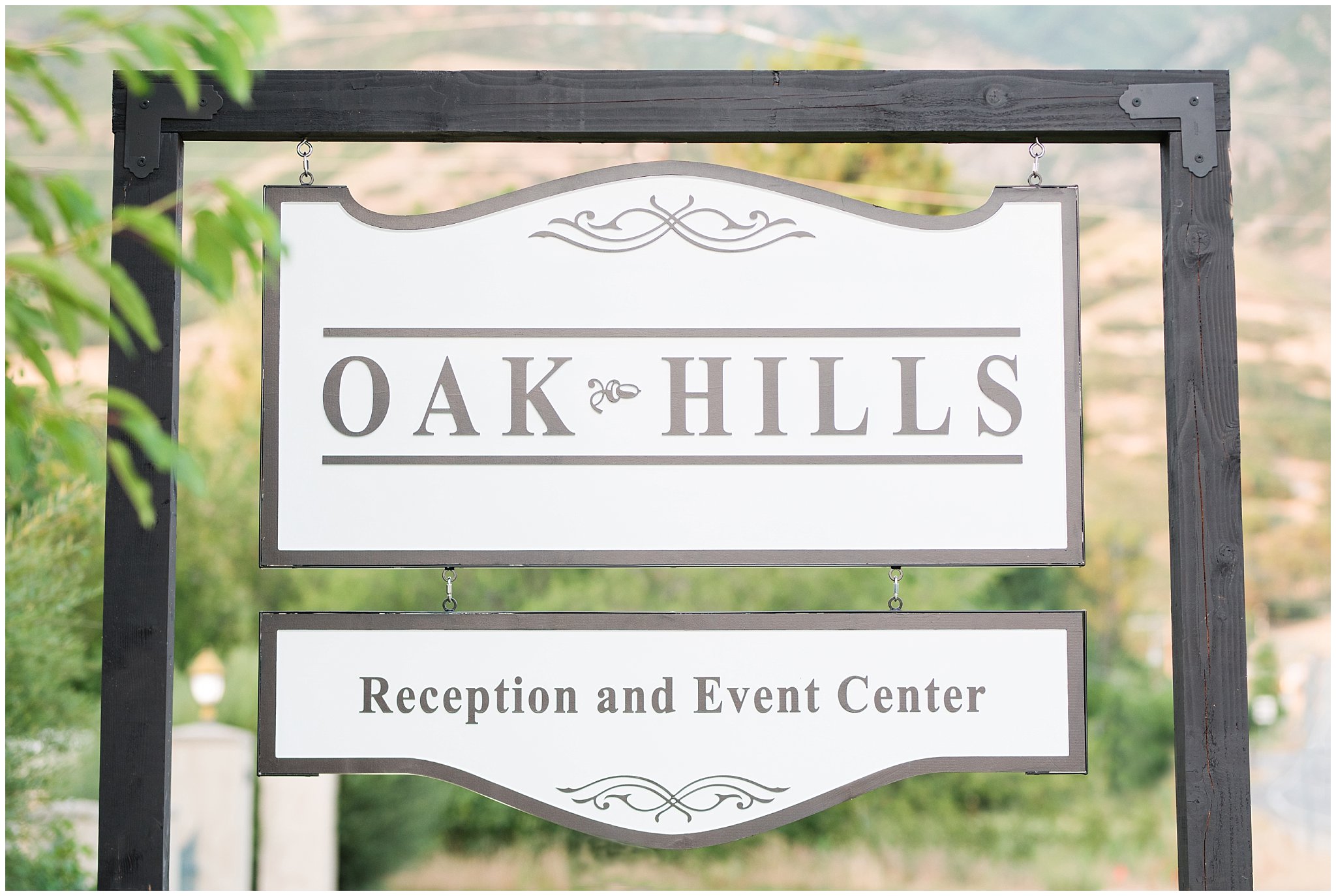 Main sign at Oak Hills Reception and Event Center | Utah Wedding Venue | Jessie and Dallin Photography