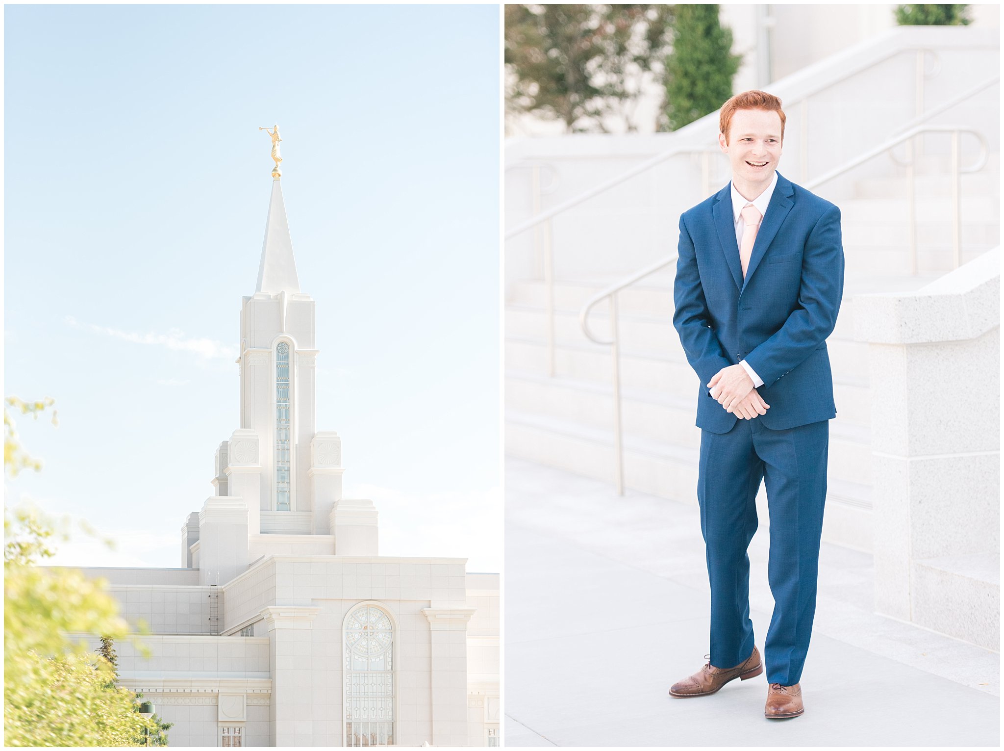 First look at the Bountiful Temple | Bountiful Temple Summer Formal Session | Utah Weddings | Jessie and Dallin Photography