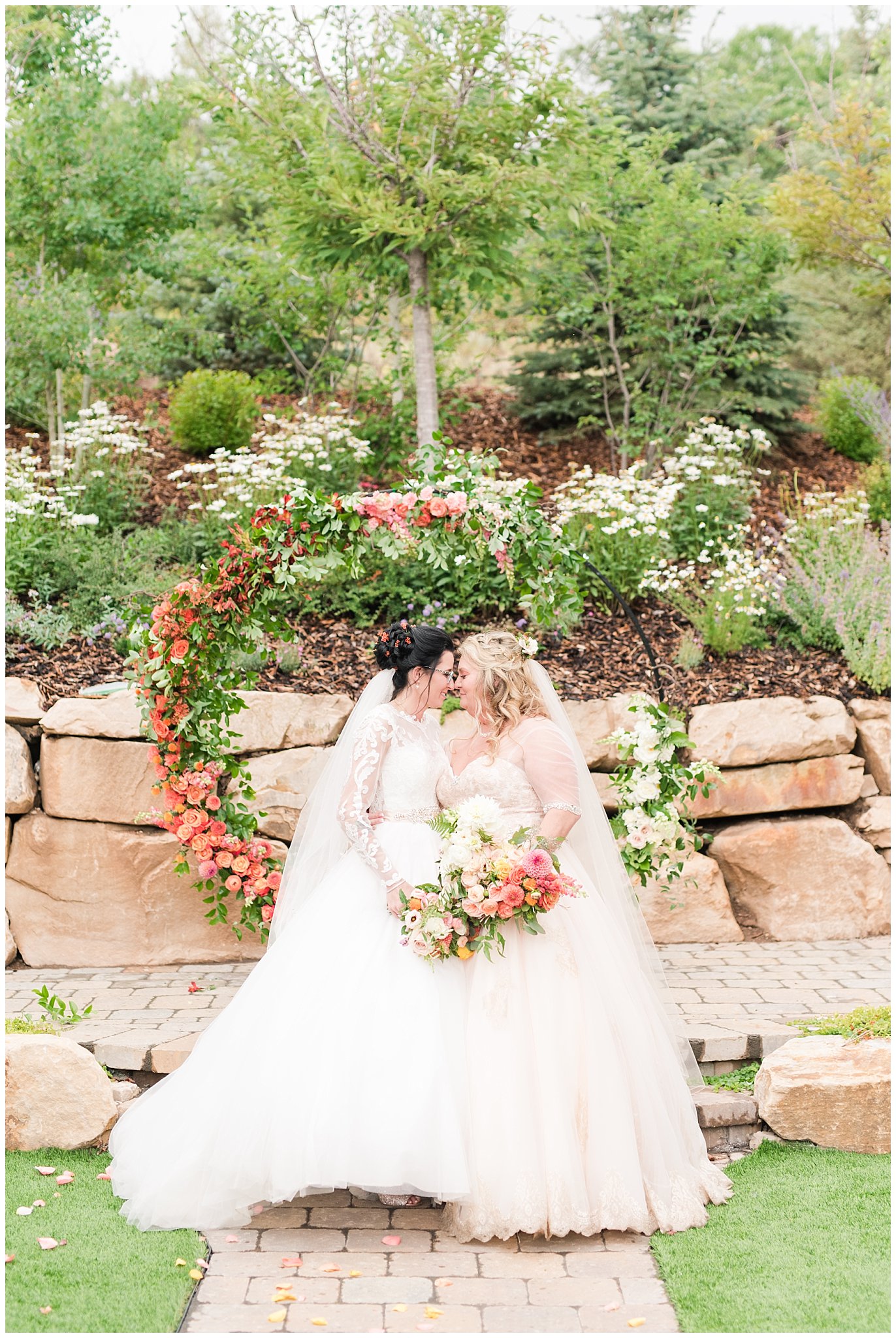 Wedding portraits during butterfly wedding with sunset colors | Park City Wedding at the Hyatt Centric | Jessie and Dallin Photography