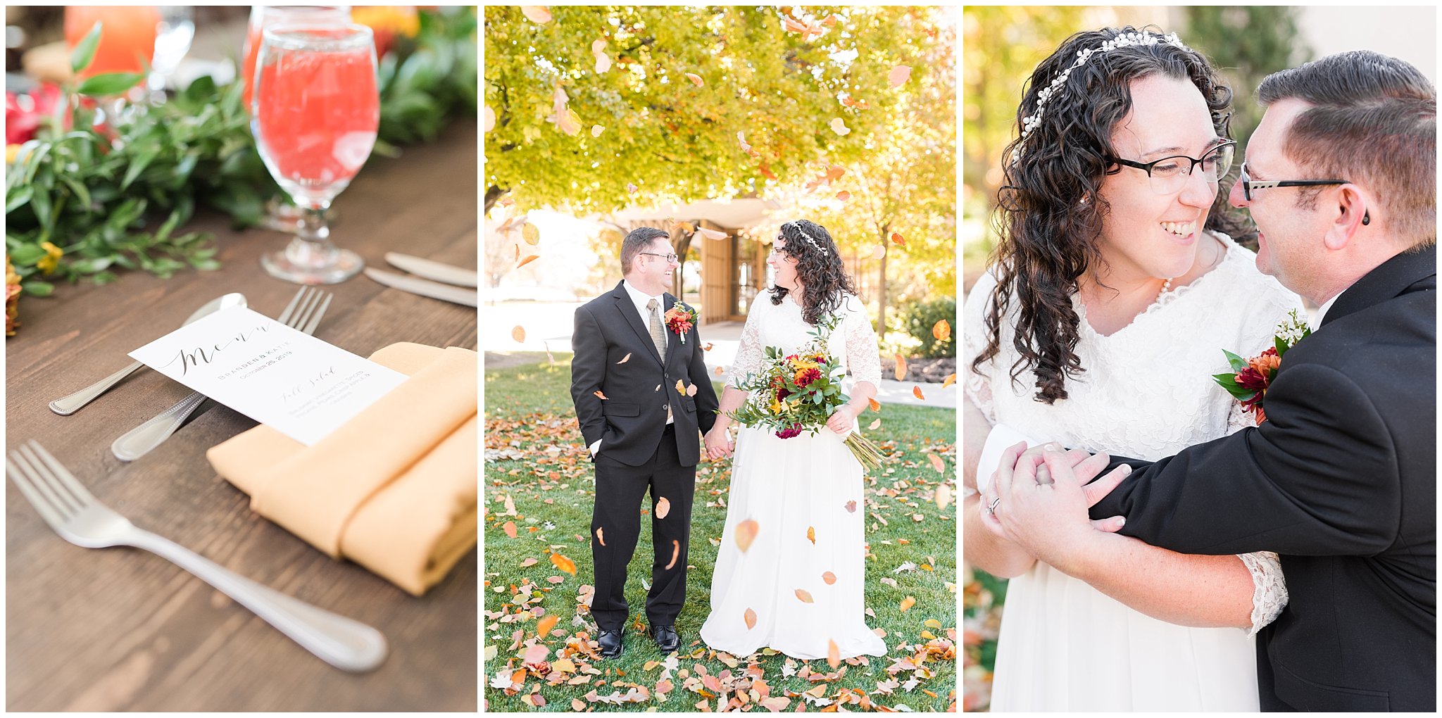 Logan Temple Fall Wedding and Logan Country Club Reception | Jessie and Dallin Photography
