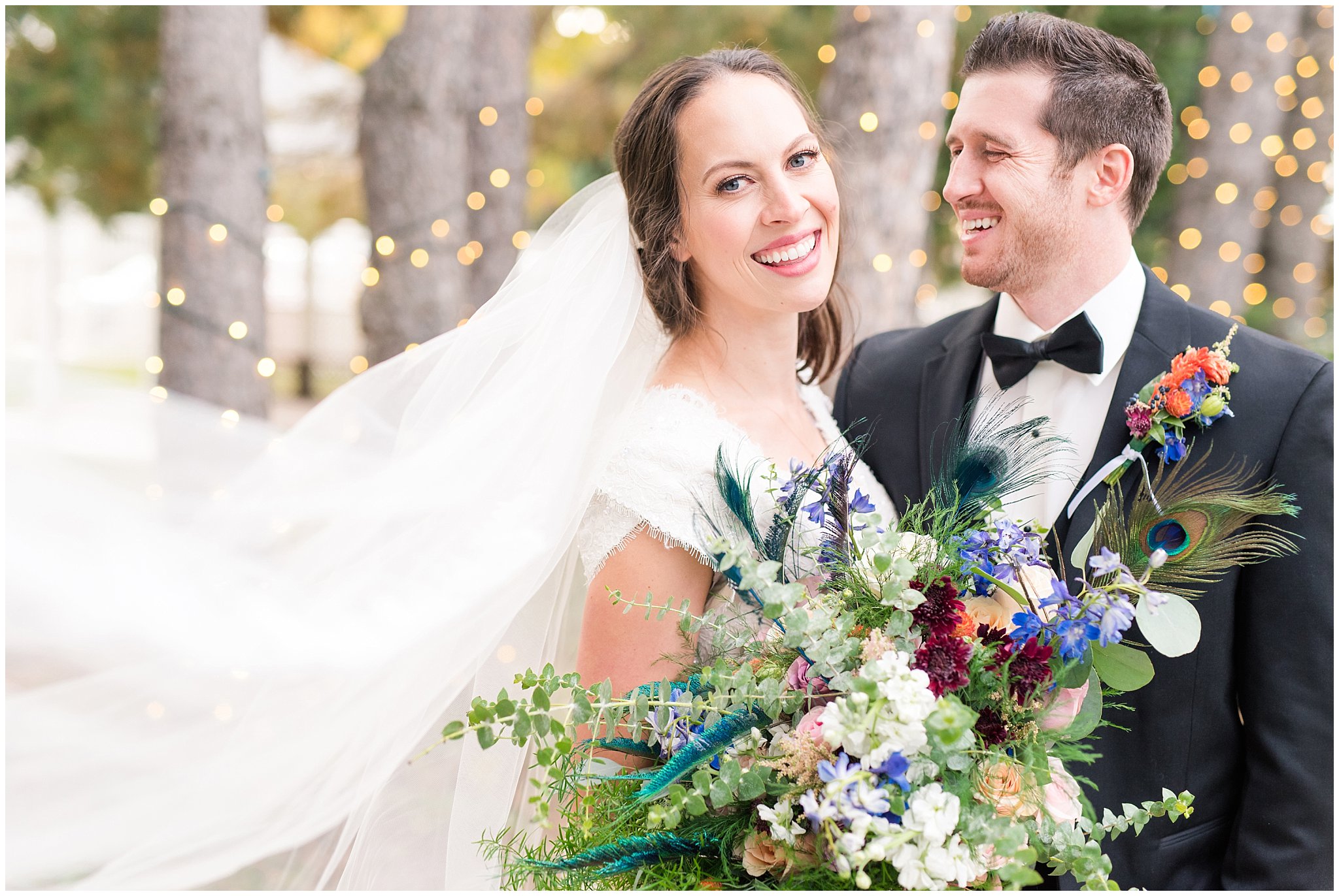 Bride and groom with black tie wedding at Oak Hills Reception and Event Center | Top Utah Wedding and Couples Photos 2019 | Jessie and Dallin Photography