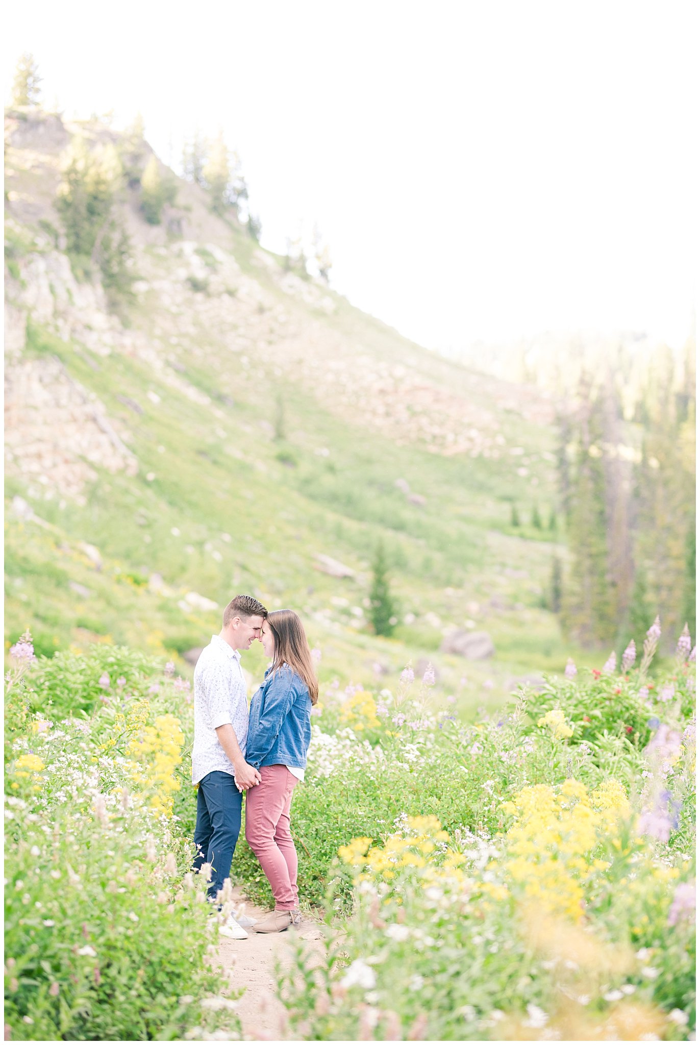 Couple at Tony Grove for wildflower engagement session | Top Utah Wedding and Couples Photos 2019 | Jessie and Dallin Photography