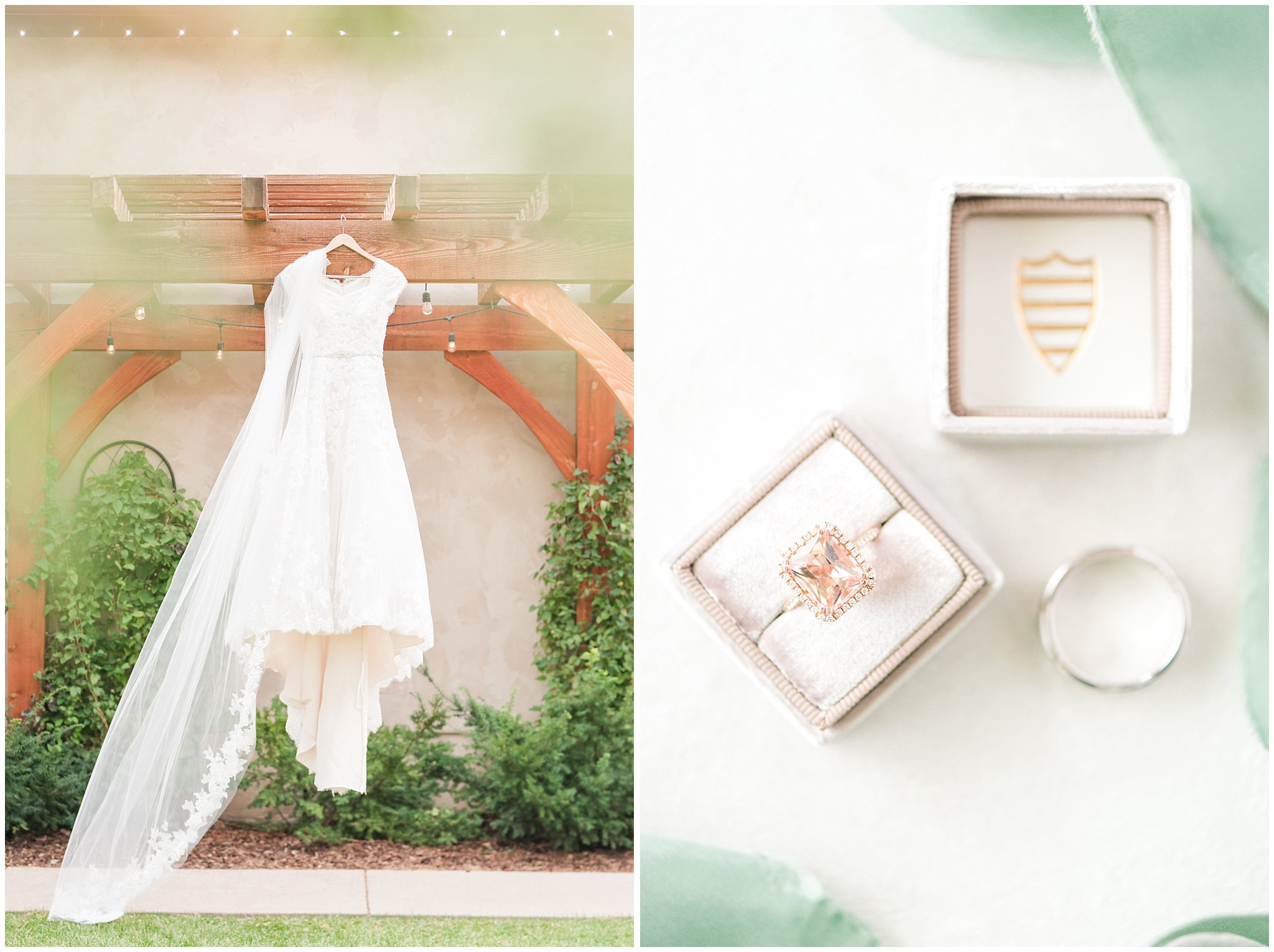 Dress and ring shots at Oak Hills Reception and Event Center| Top Utah Wedding and Couples Photos 2019 | Jessie and Dallin Photography
