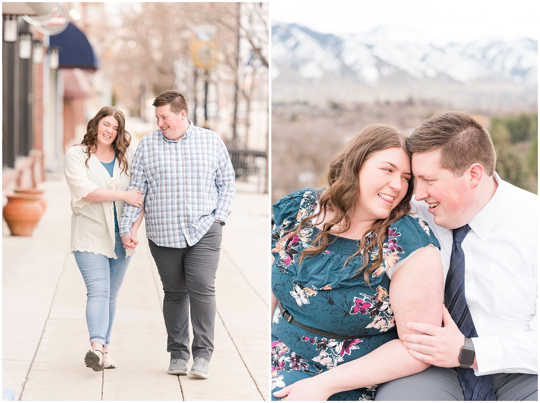 Couple in downtown Logan Utah for engagement session | Top Utah Wedding and Couples Photos 2019 | Jessie and Dallin Photography
