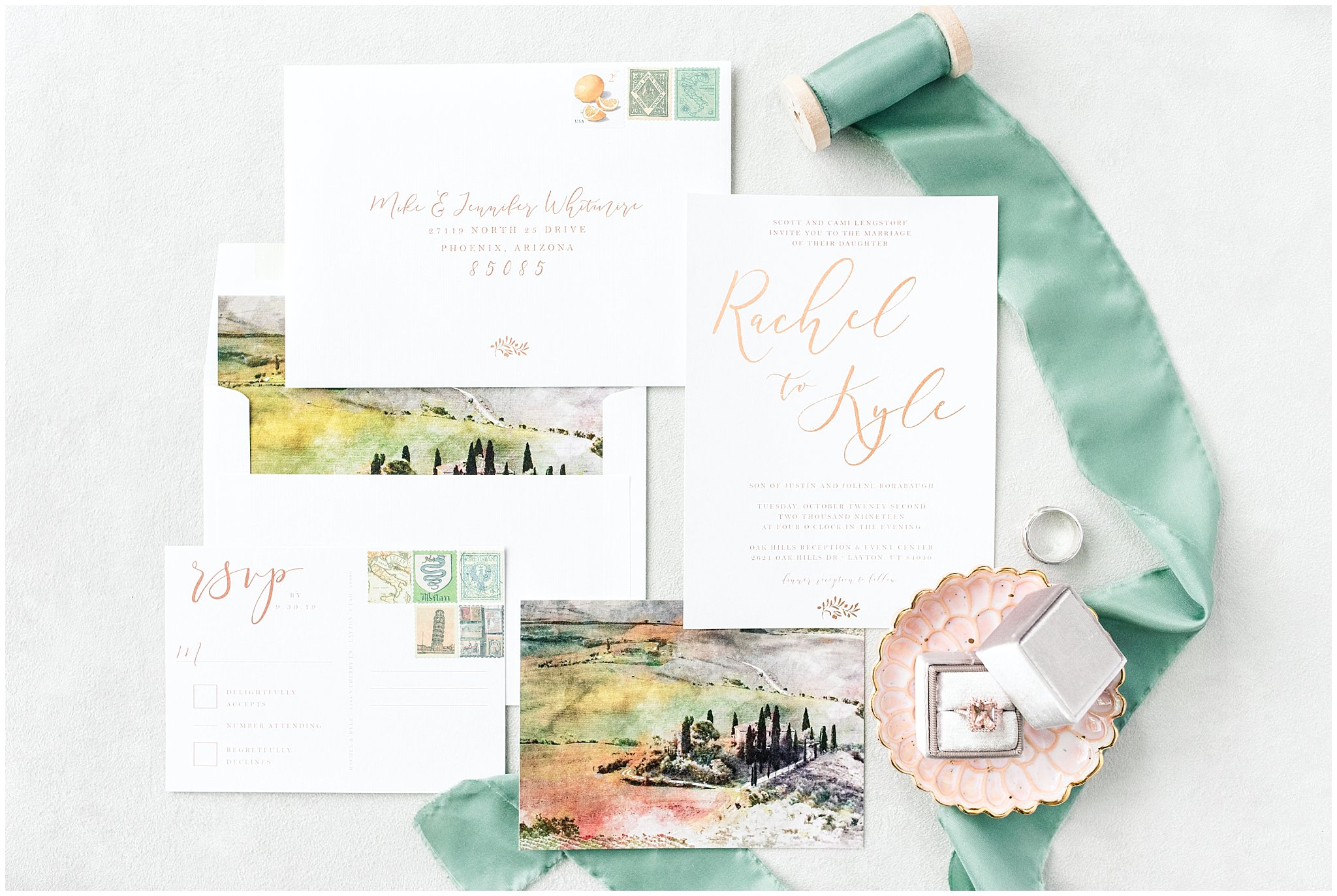 Invitation suite from Pro Digital Photos at Oak Hills Reception and Event Center | Top Utah Wedding and Couples Photos 2019 | Jessie and Dallin Photography