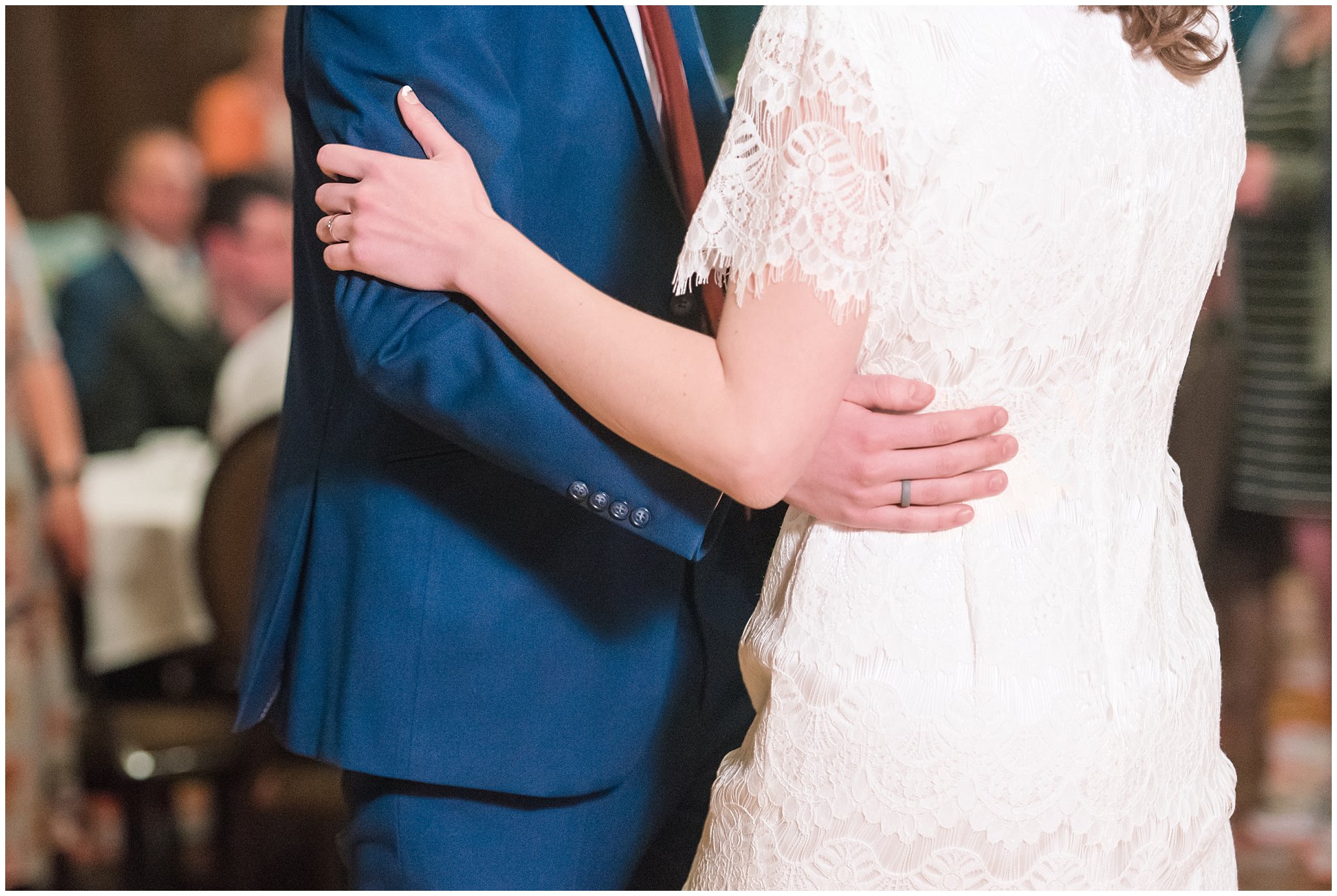 Bride and groom first dance at the Empire Room at Joseph Smith Memorial Building | navy and burgundy colors | Bountiful Temple Wedding and Joseph Smith Memorial Reception | Jessie and Dallin Photography