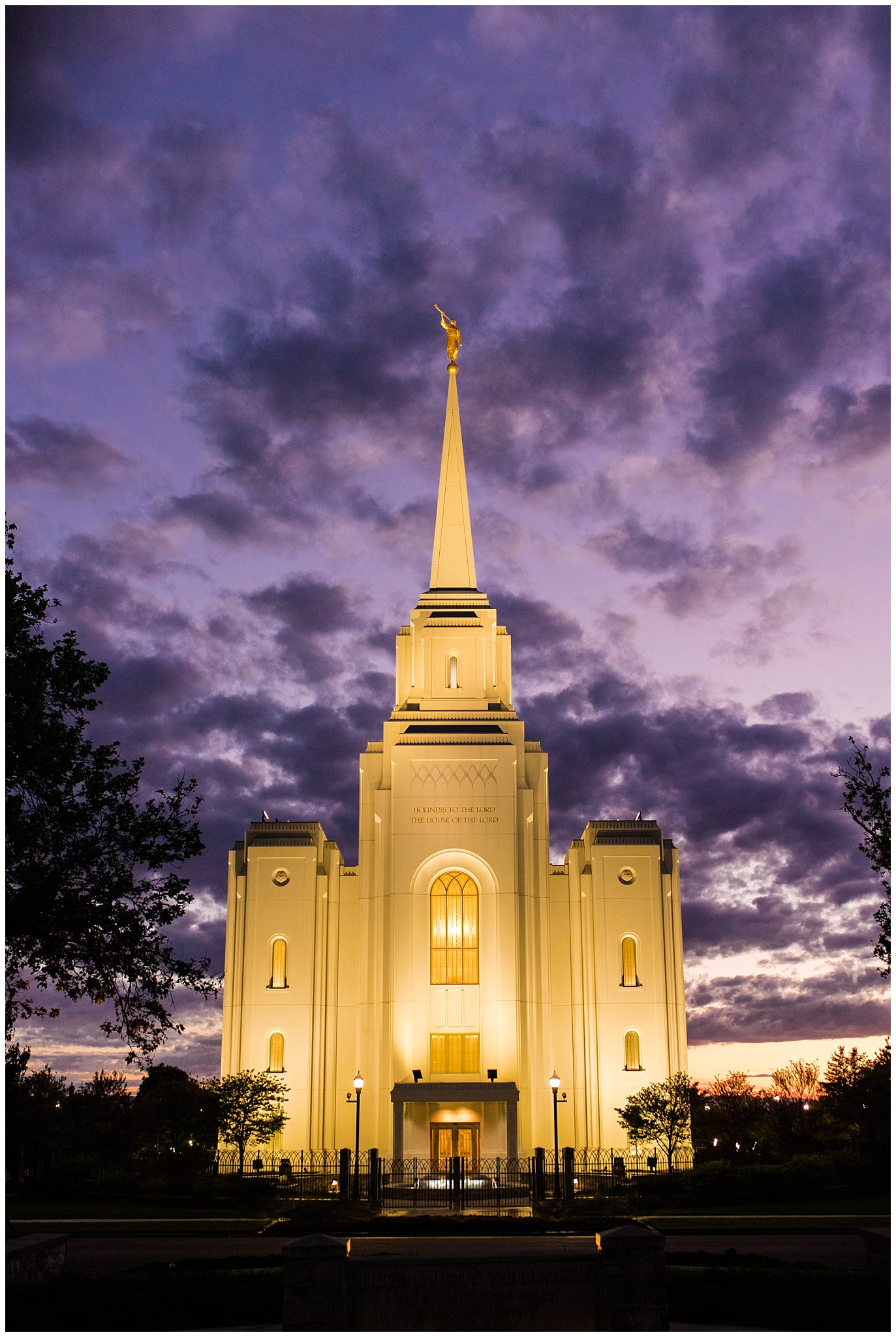Brigham City Temple at sunset | Brigham City Temple and Mantua Mountain Formal Session | Jessie and Dallin Photography