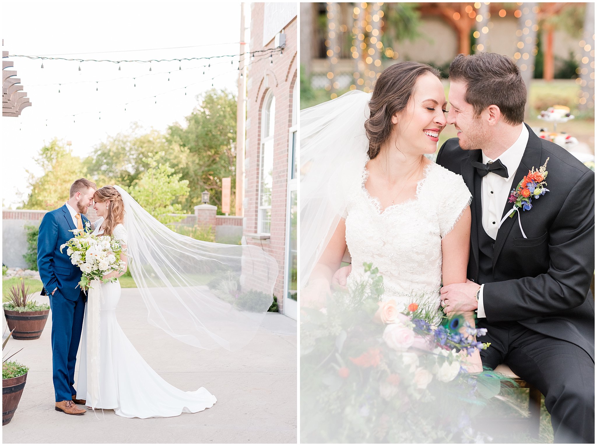 Bride and Groom romantic veil photos at Utah wedding venues | Why a Wedding Veil Could be Your Favorite Wedding Detail and What to look for | Jessie and Dallin Photography