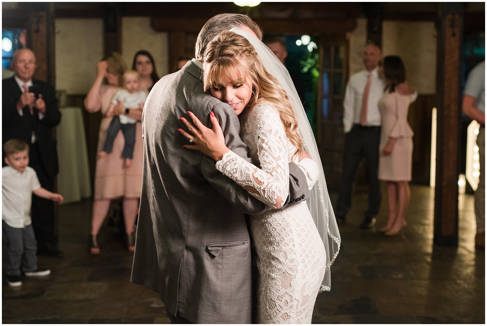 Father Daughter Dance during reception in the barn | Wadley Farms Summer Wedding | Jessie and Dallin Photography