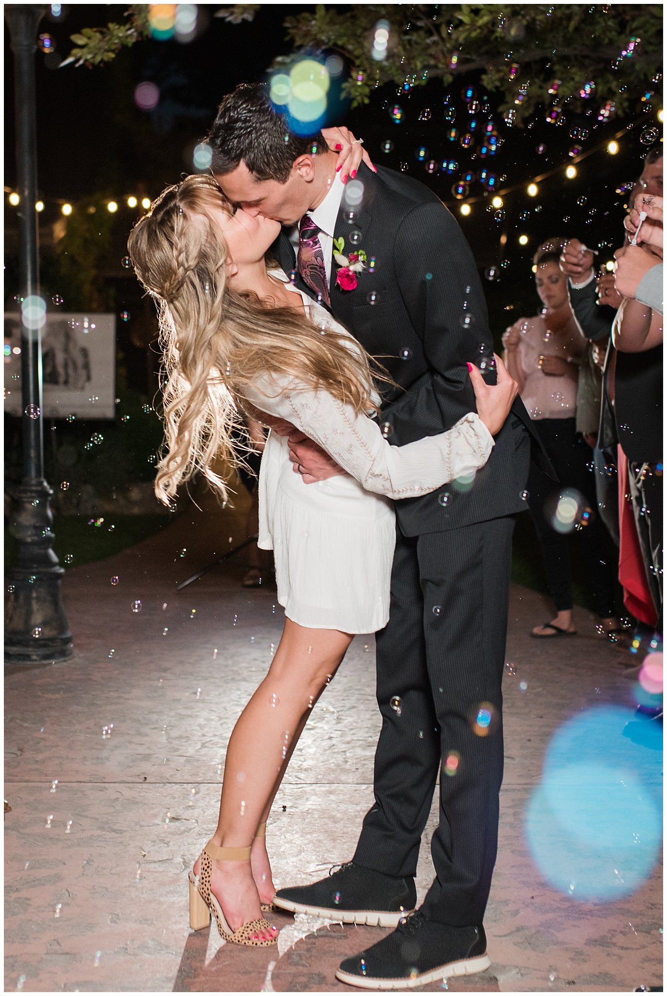 Bubble exit from the barn at Wadley Farms | Wadley Farms Summer Wedding | Jessie and Dallin Photography