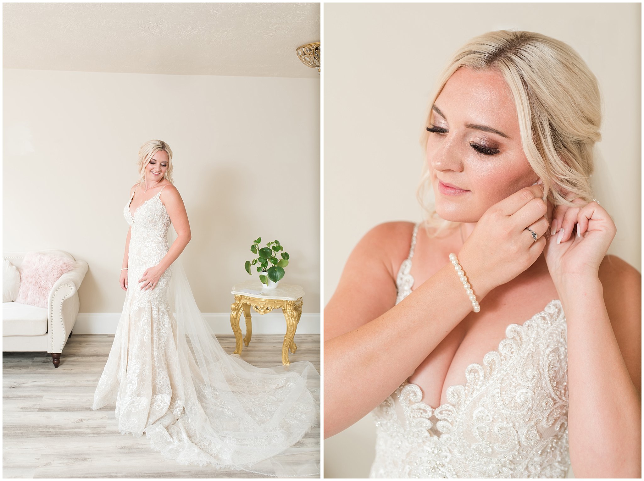 Bridal portraits at Oak Hills Reception and Event Center | Dusty Blue and Rose Summer Wedding at Oak Hills Utah | Jessie and Dallin Photography