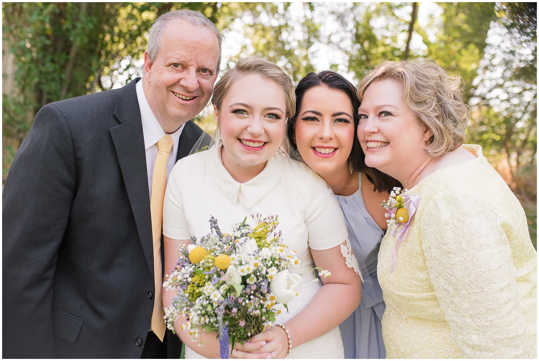 Family formal photos candid and formal | Fountain View Event Venue and Bountiful Temple Wedding | Jessie and Dallin Photography