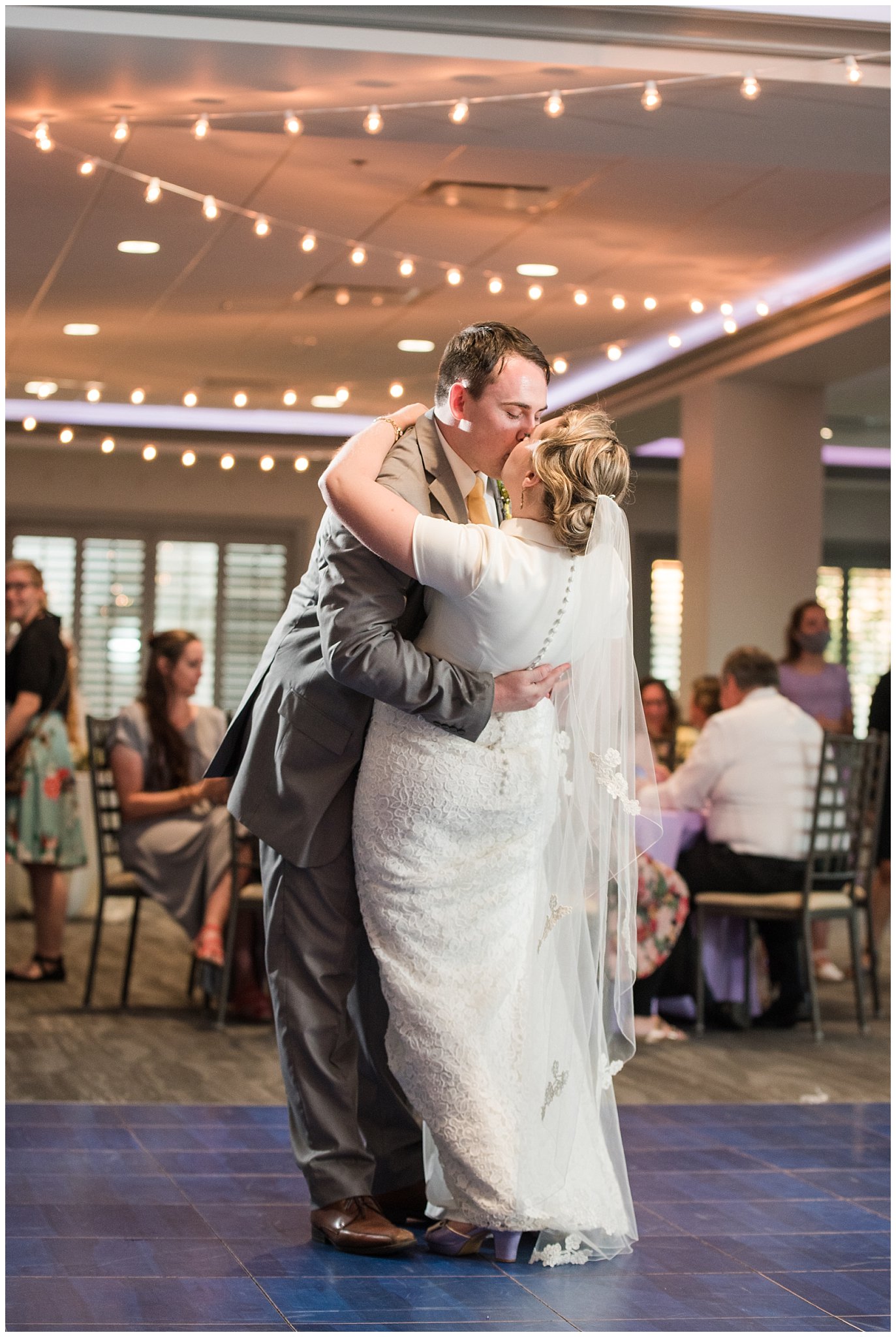 First dance during Fountain View Event Venue reception details | Fountain View Event Venue and Bountiful Temple Wedding | Jessie and Dallin Photography