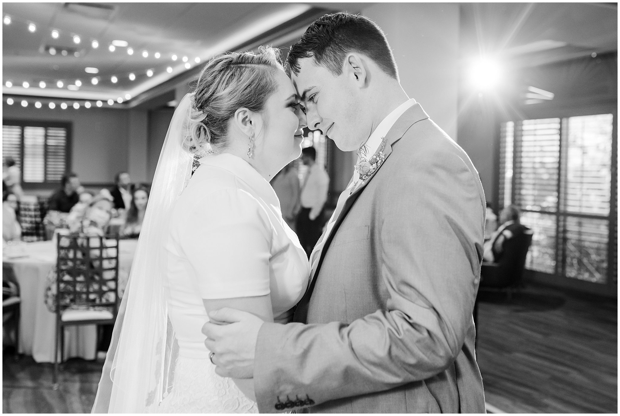 First dance during Fountain View Event Venue reception details | Fountain View Event Venue and Bountiful Temple Wedding | Jessie and Dallin Photography