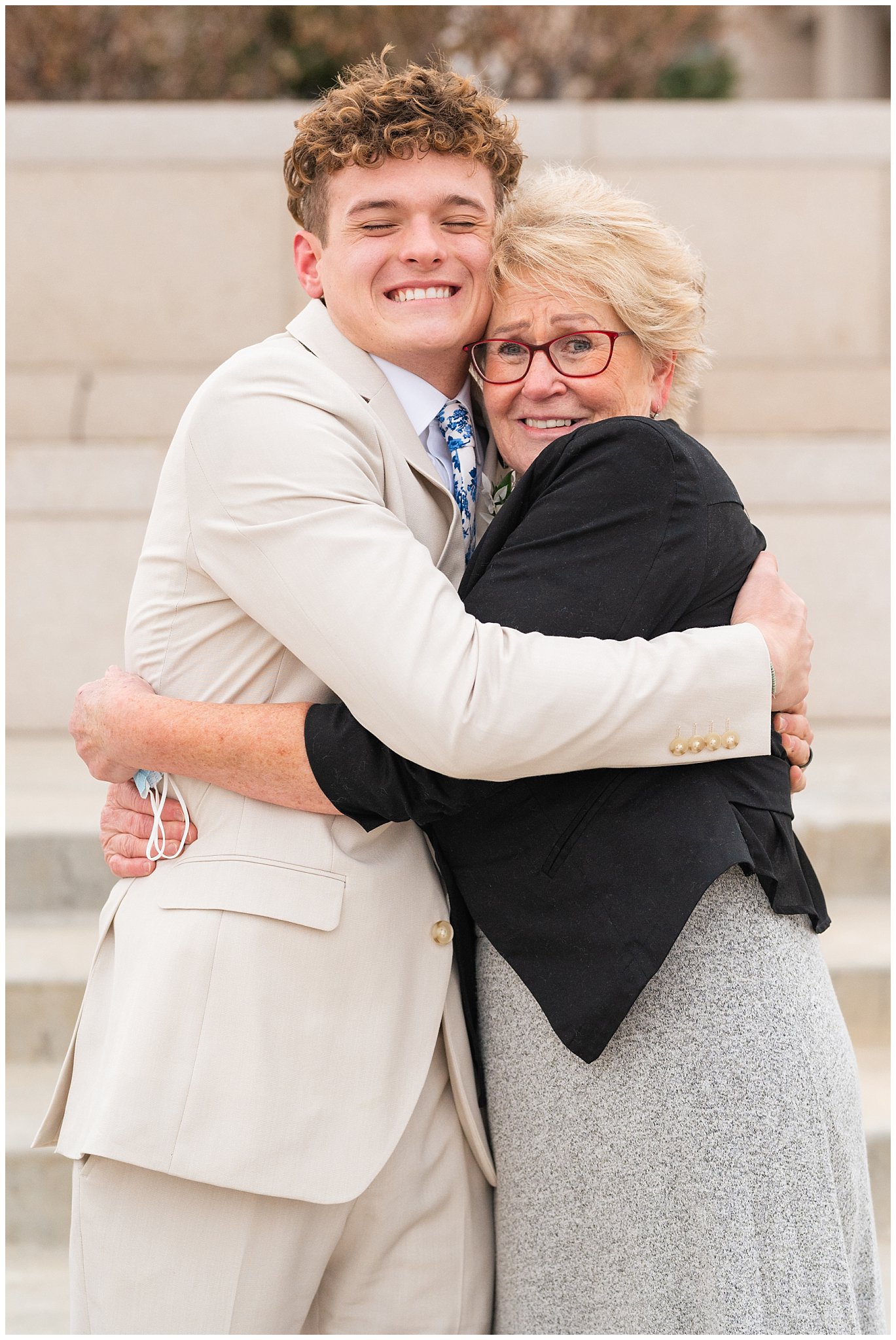 Family formal photos at the temple | Oquirrh Mountain Temple and Draper Day Barn Winter Wedding | Jessie and Dallin Photography