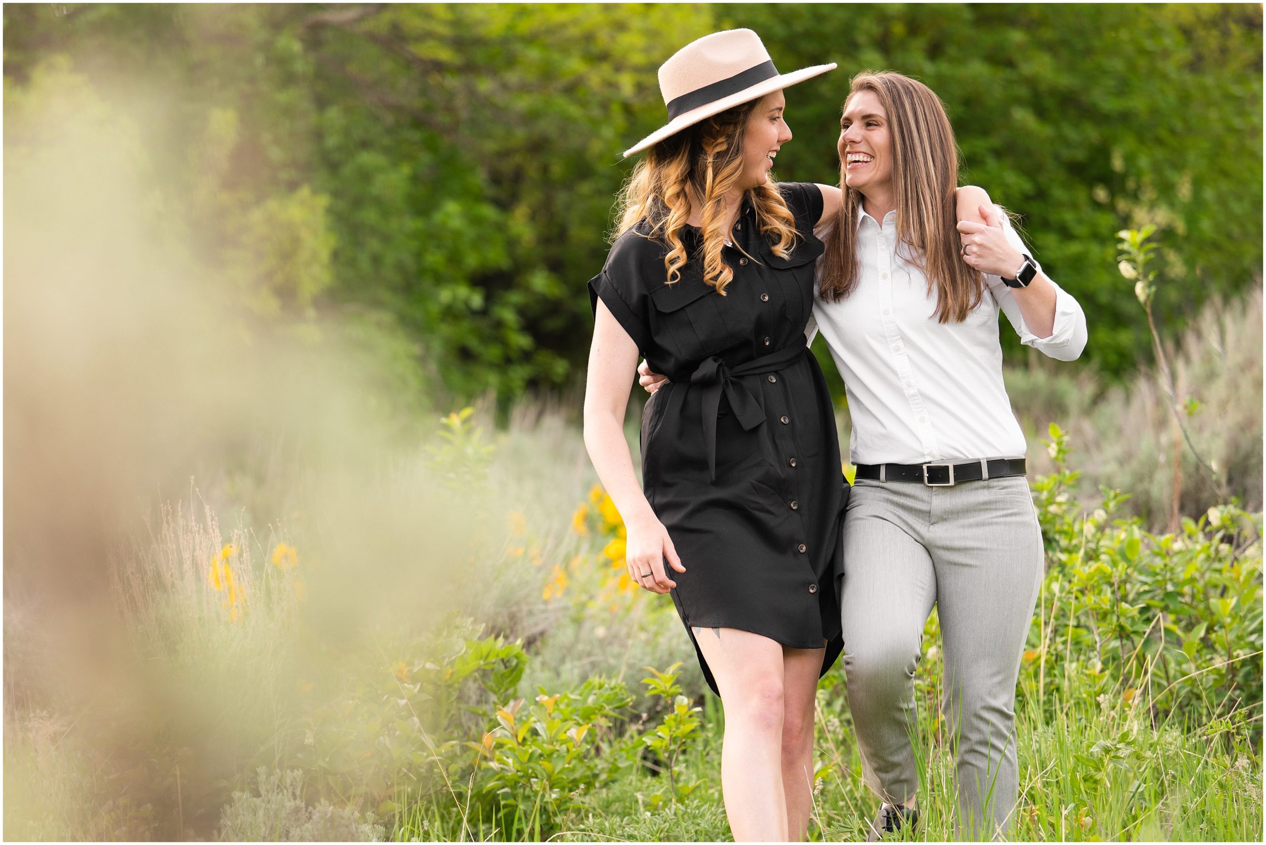 Couple in the mountains at Snowbasin | Utah Wildflower Summer Engagement Session | Jessie and Dallin Photography