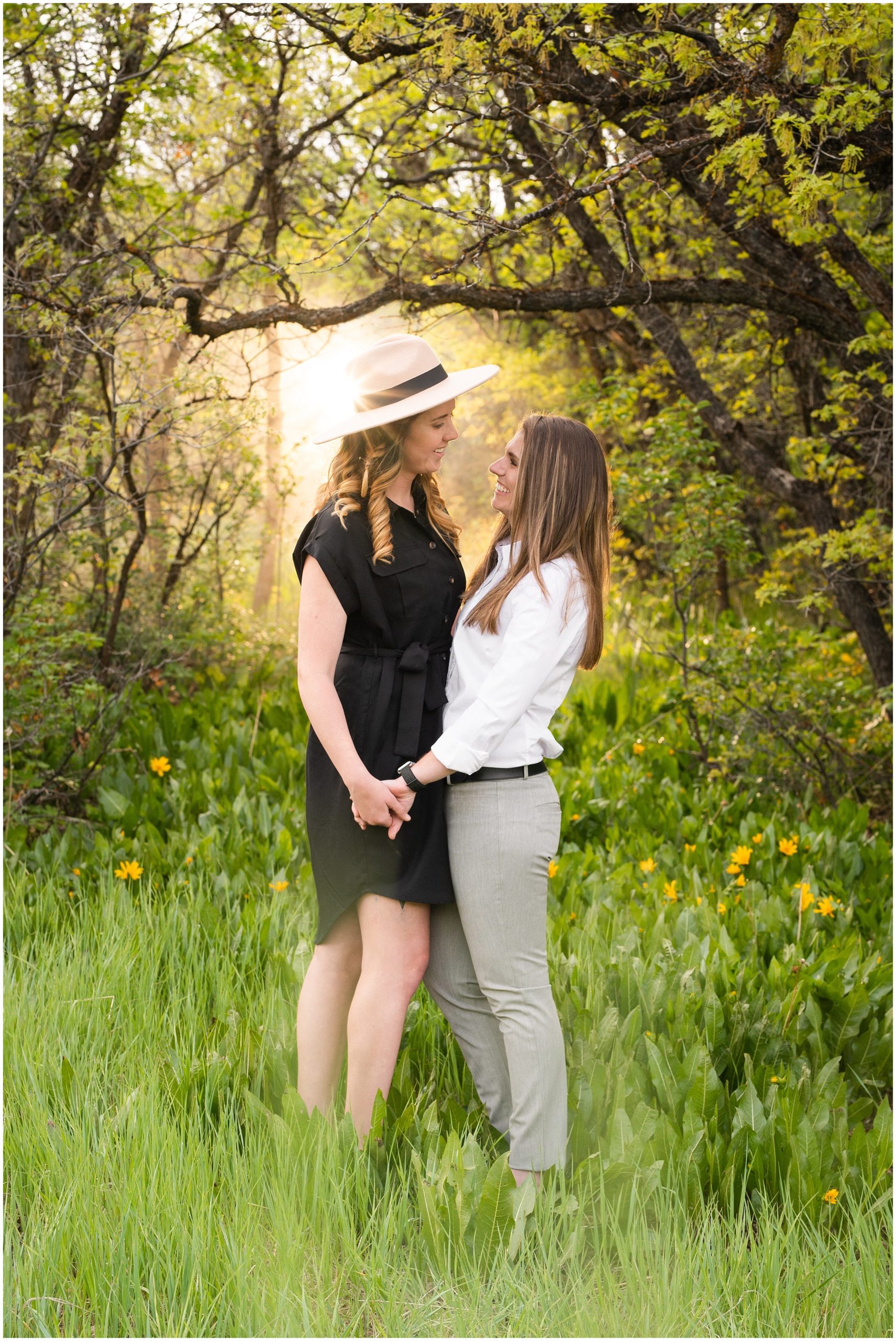 Couple in the mountains at Snowbasin | Utah Wildflower Summer Engagement Session | Jessie and Dallin Photography