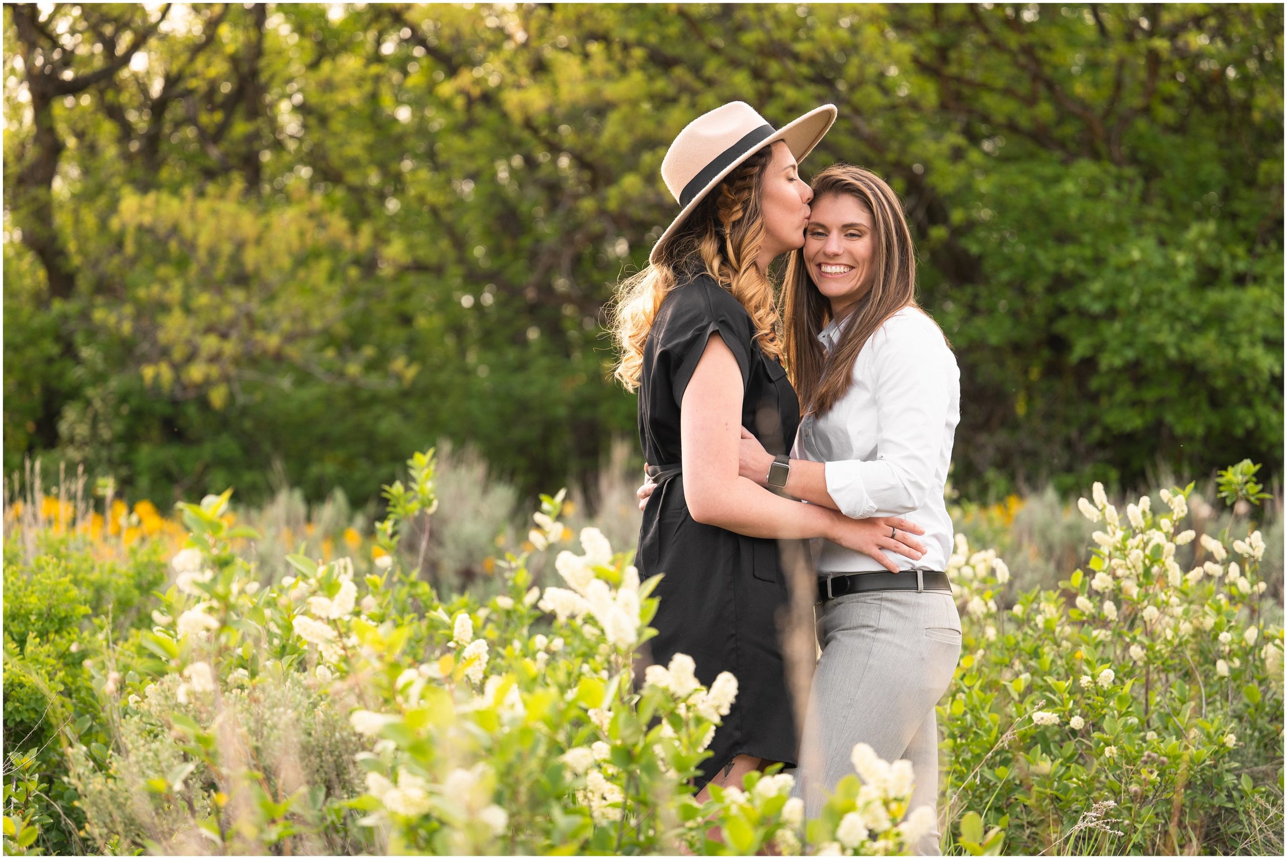 Couple in the mountains at Snowbasin | Utah Wildflower Summer Engagement Session | Jessie and Dallin Photography