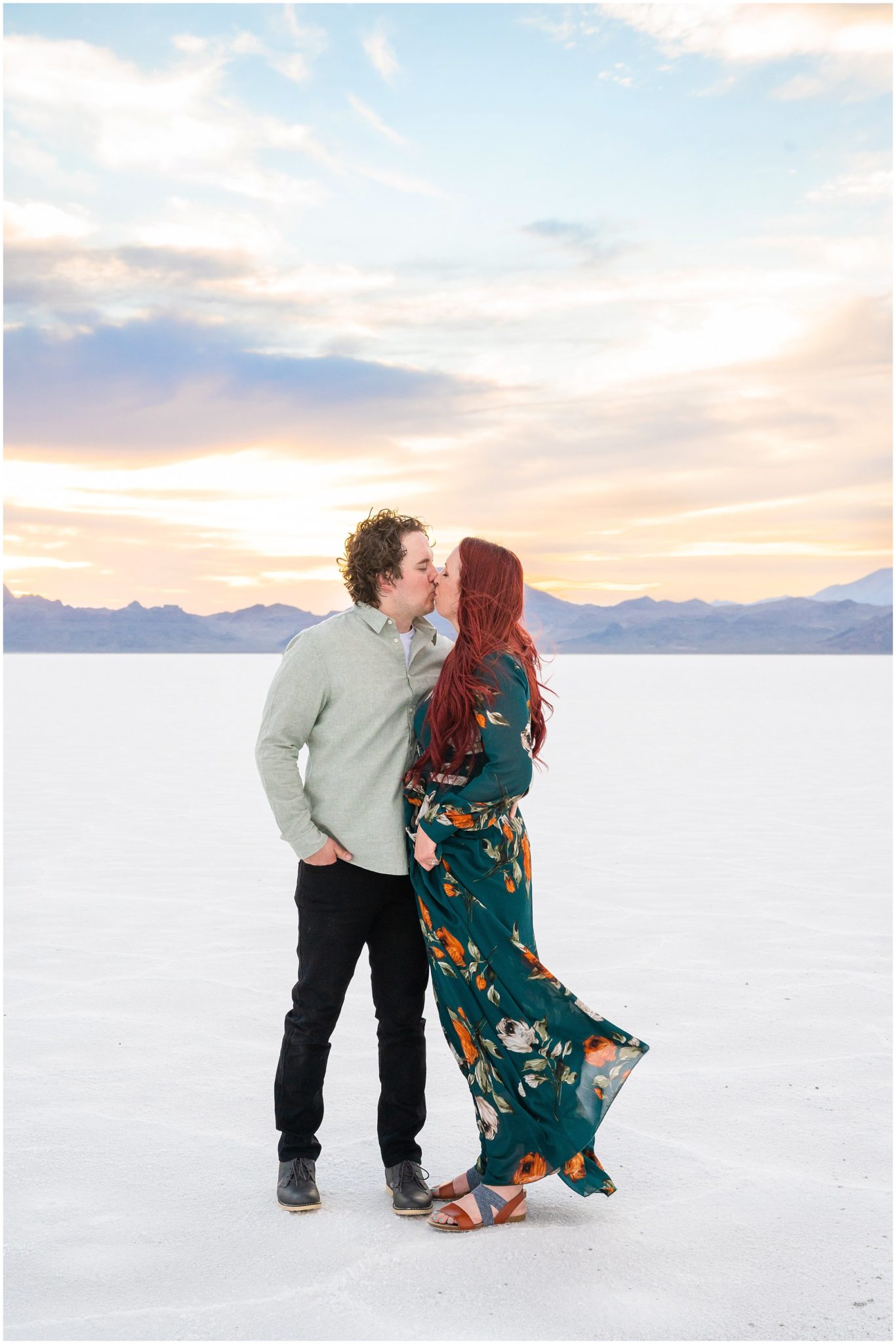 Bonneville Salt Flats Sunset Engagement | Jessie And Dallin