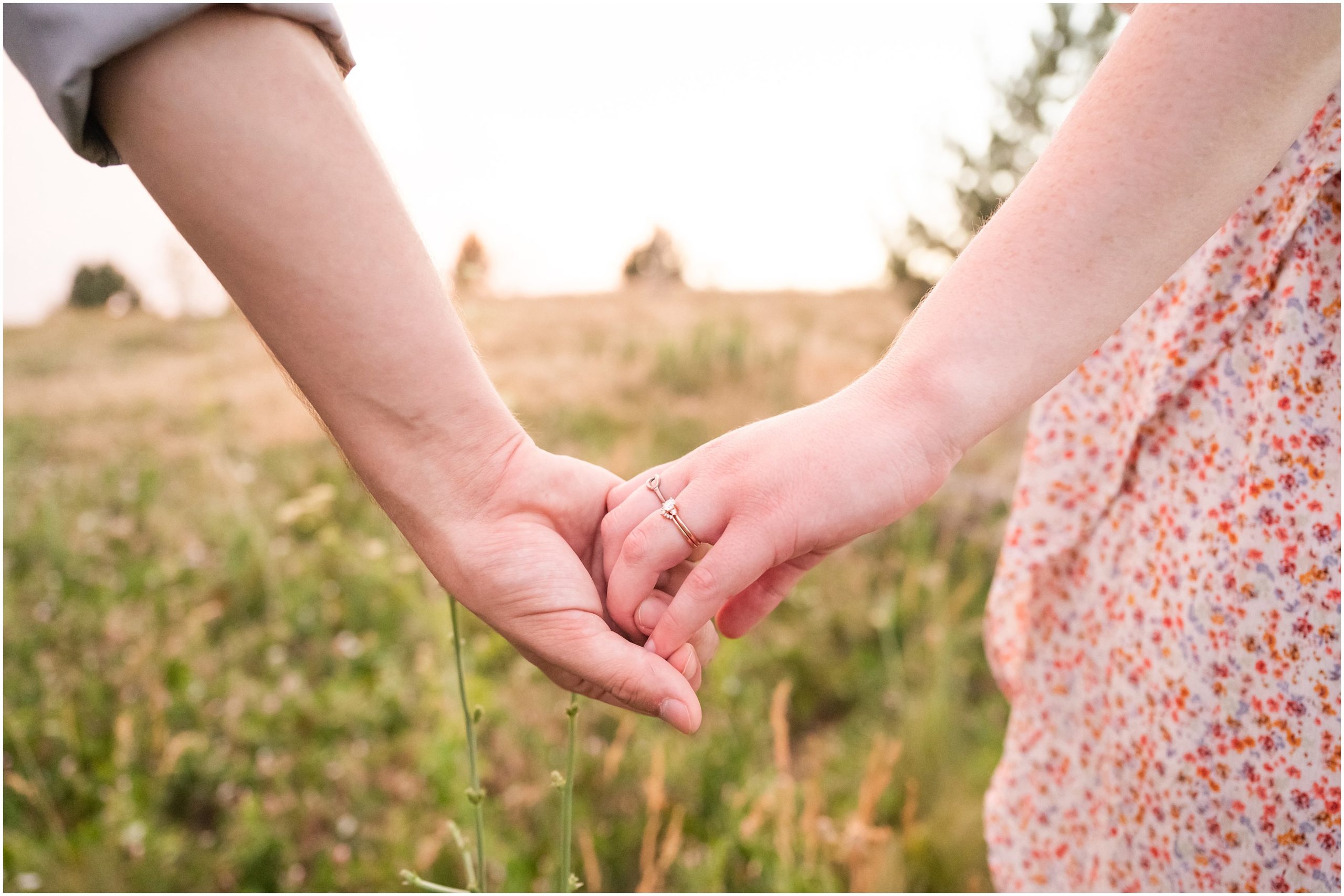 Couple holding hands during Utah Botanical Garden Engagement | Jessie and Dallin Photography