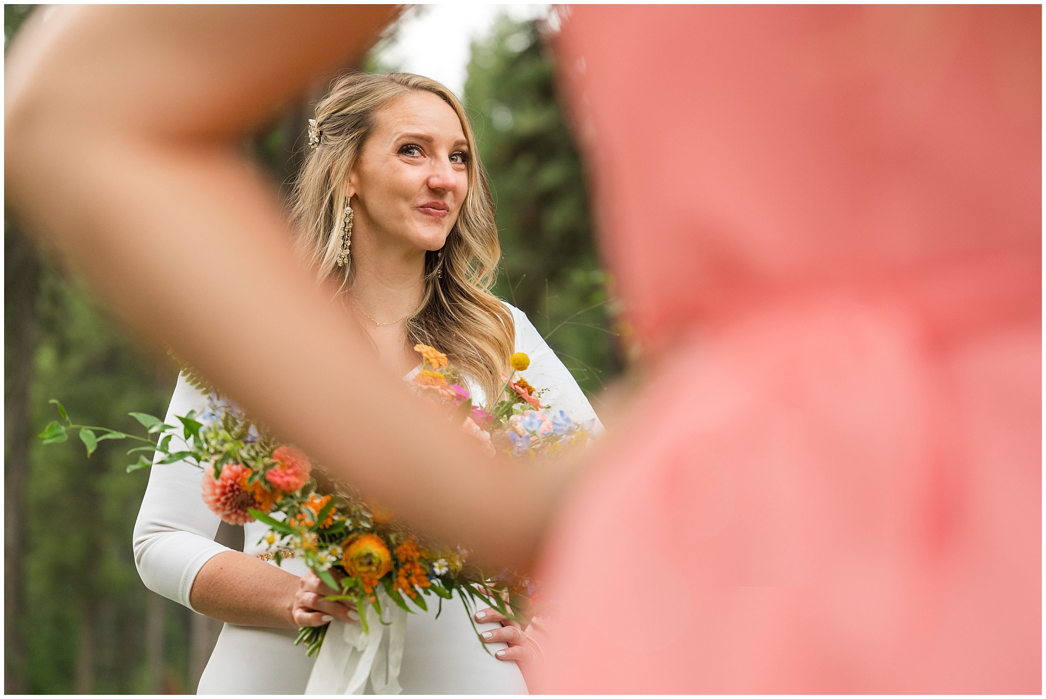 Family and the bride and groom celebrate after ceremony in the Montana forest | Mountainside Weddings Kalispell Montana Destination Wedding | Jessie and Dallin Photography