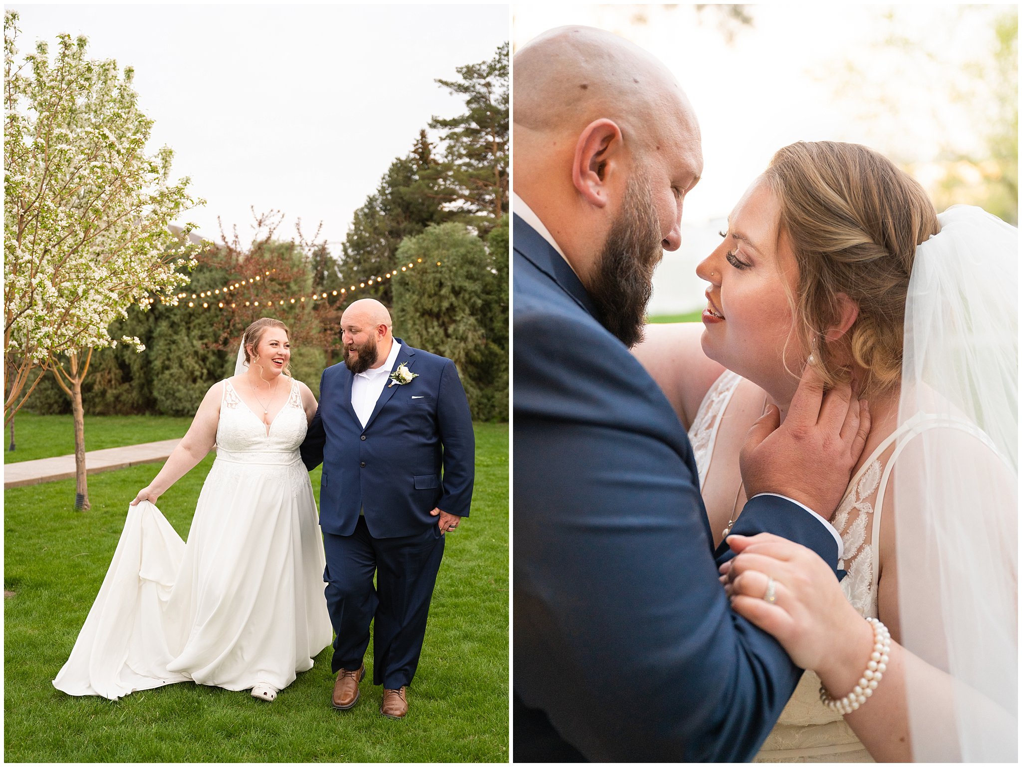 Bride and groom portraits in the trees | Spring Mountain Wedding at Oak Hills Utah