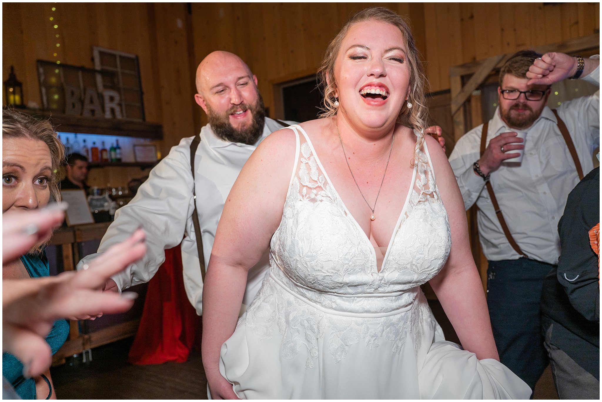 Wedding reception in the barn at Oak Hills | Spring Mountain Wedding at Oak Hills Utah