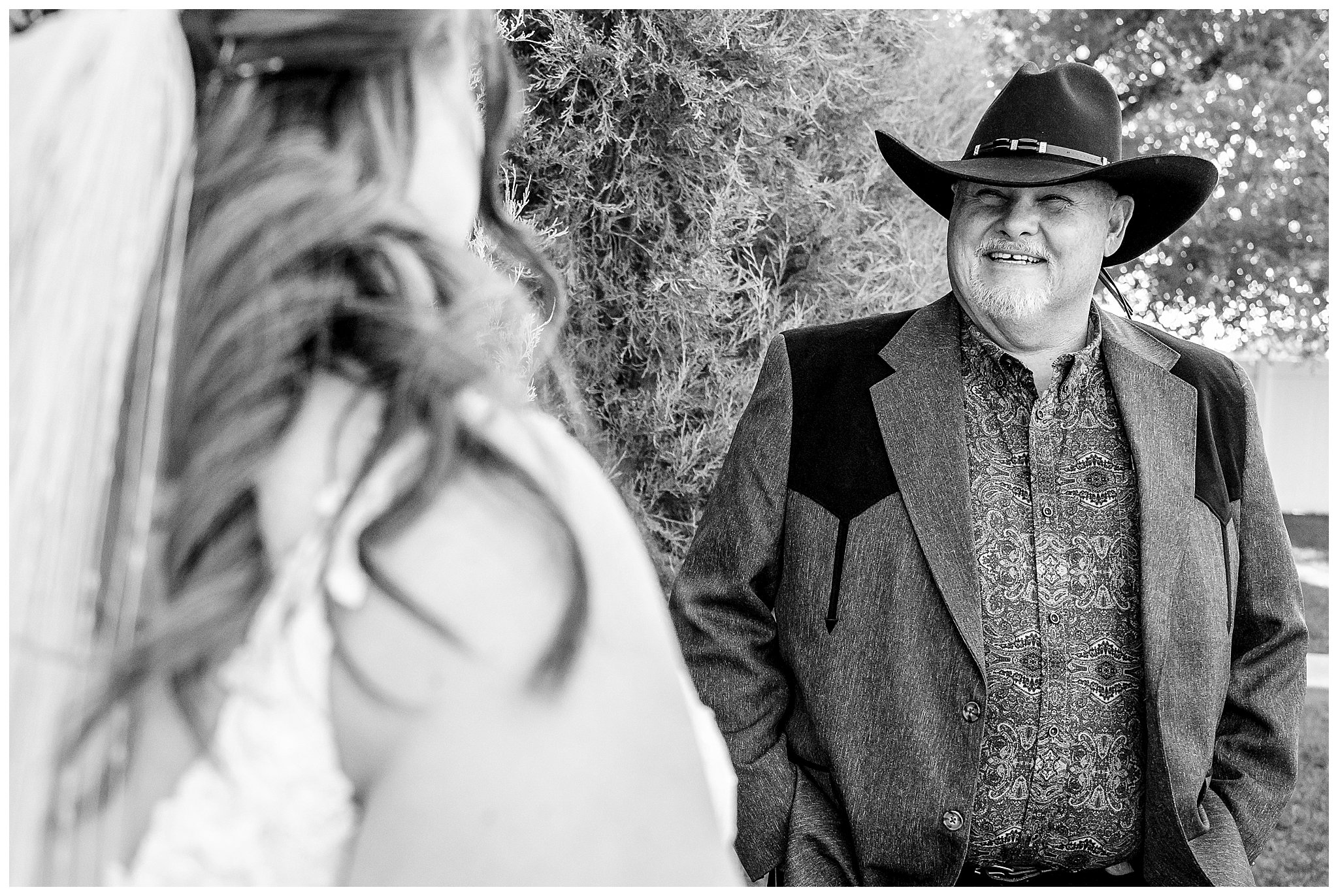 Bride and father share an emotional first look near trees at Oak HIlls | Star Wars Themed Wedding at Oak Hills Utah | Jessie and Dallin Photography