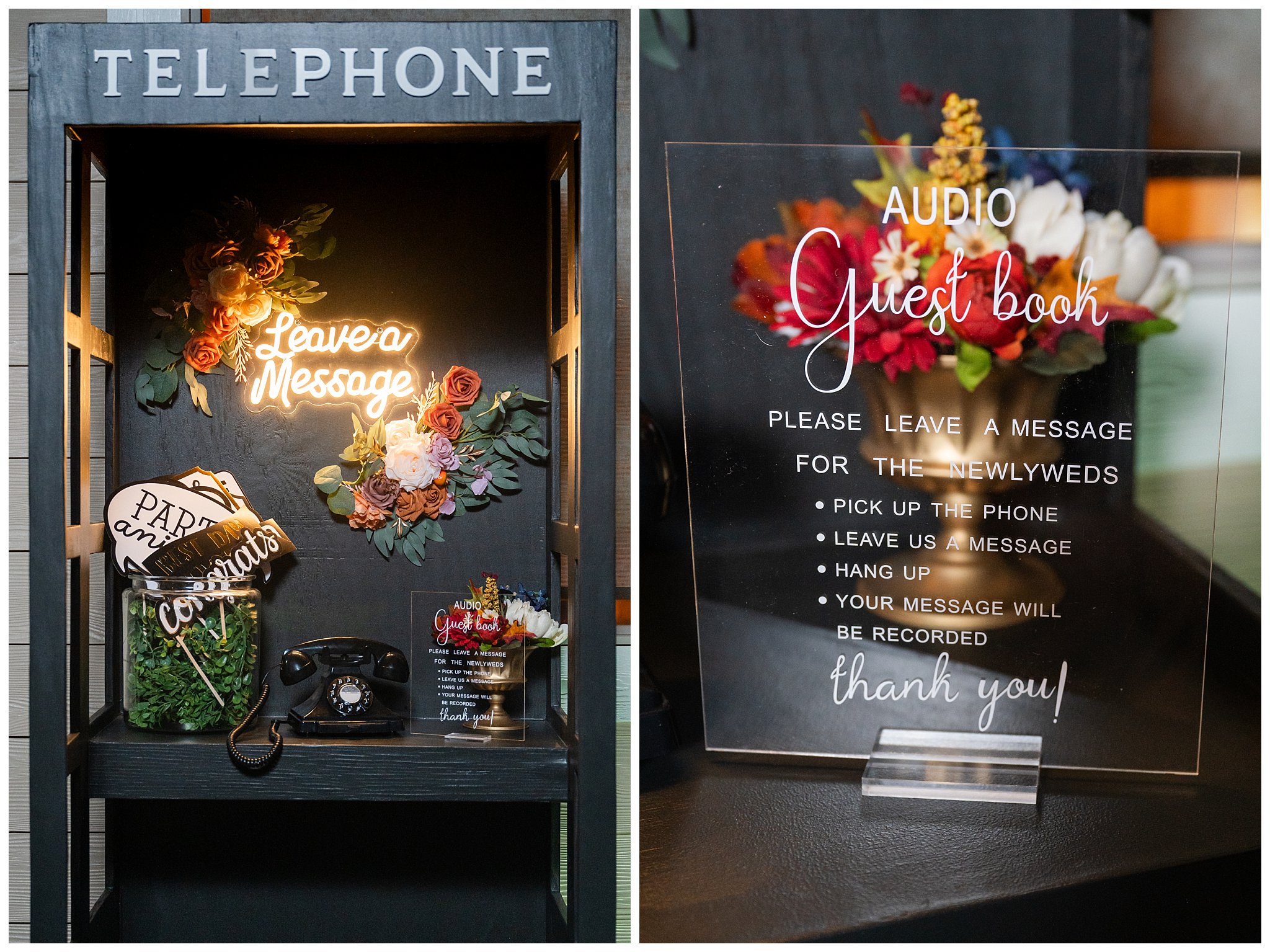Custom built phone booth for guest messages | Star Wars Themed Wedding at Oak Hills Utah | Jessie and Dallin Photography